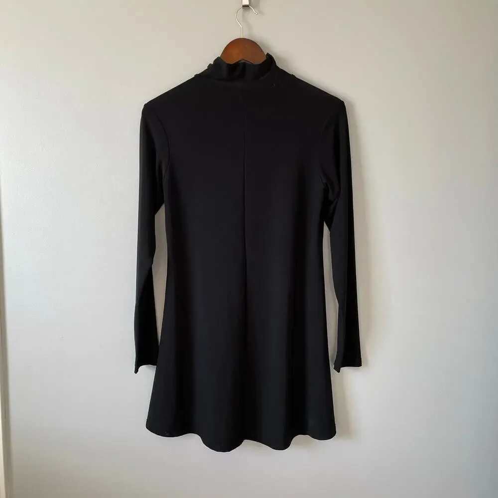 Sympli Black Tunic Mini Dress Long Sleeve sz 8 - Picture 3 of 7